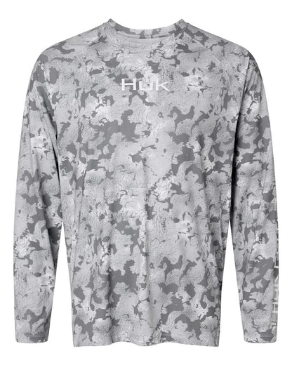 HUK T-Shirts S / Sharkskin HUK - Men's Airweight KS Printed Crewneck Pullover