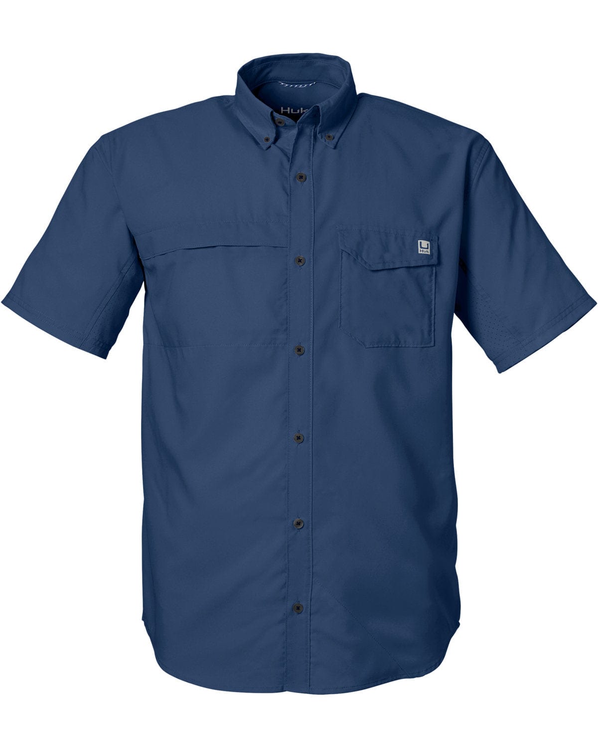 huk dress shirts HUK Men's Short Sleeve Kona Button Down, XXL, Heron Blue