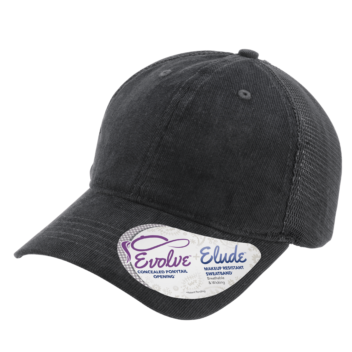 Infinity Her Headwear Adjustable / Black/Black Leopard/Black Infinity Her - JO Corduroy Ponytail Cap