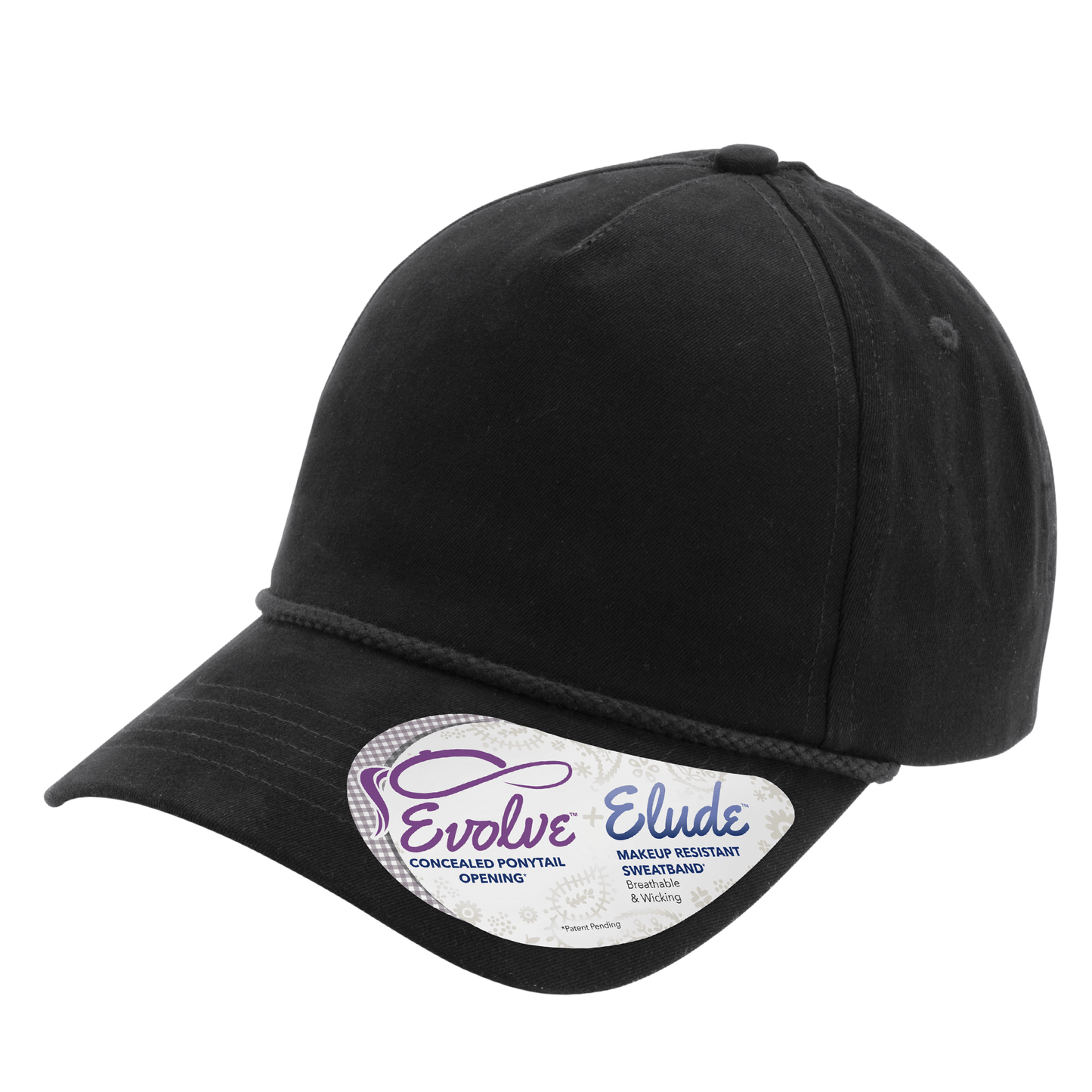 Infinity Her Headwear Adjustable / Black/Black Leopard Infinity Her - MAYA Washed 5-Panel Rope Ponytail Cap