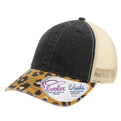 Infinity Her Headwear Adjustable / Black/Leopard/Khaki Infinity Her - JANET Printed Visor/Mesh-Back Ponytail Cap