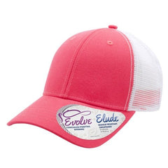 Infinity Her Headwear Adjustable / Coral/White Infinity Her - CHARLIE Trucker Ponytail Cap Solid