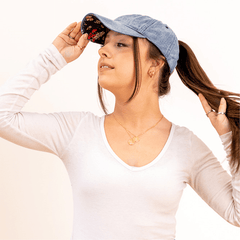 Infinity Her Headwear Adjustable / Denim Infinity Her - JOSIE Denim Ponytail Cap