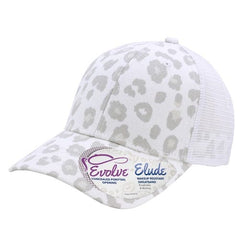Infinity Her Headwear Adjustable / Snow Leopard/White Infinity Her - CHARLIE Trucker Ponytail Cap Patterned