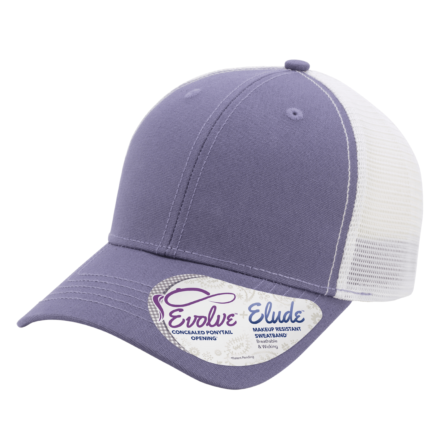 Infinity Her Headwear Adjustable / Violet/White Infinity Her - CHARLIE Trucker Ponytail Cap Solid
