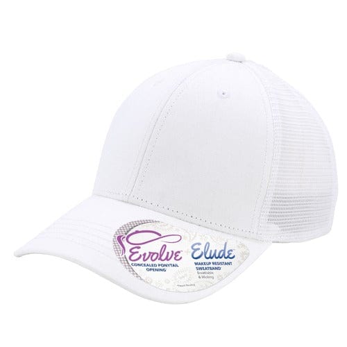 Infinity Her Headwear Adjustable / White/White Infinity Her - CHARLIE Trucker Ponytail Cap Solid
