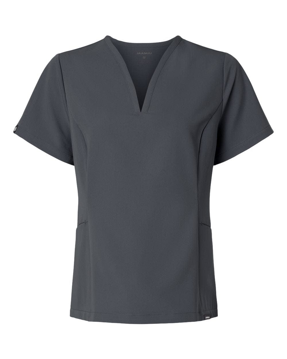 JAANUU Scrubs XXS / Carbon Grey JAANUU - Women's Calix Fit & Flare Scrub V-Neck Top