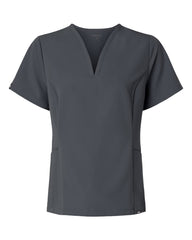 JAANUU Scrubs XXS / Carbon Grey JAANUU - Women's Calix Fit & Flare Scrub V-Neck Top