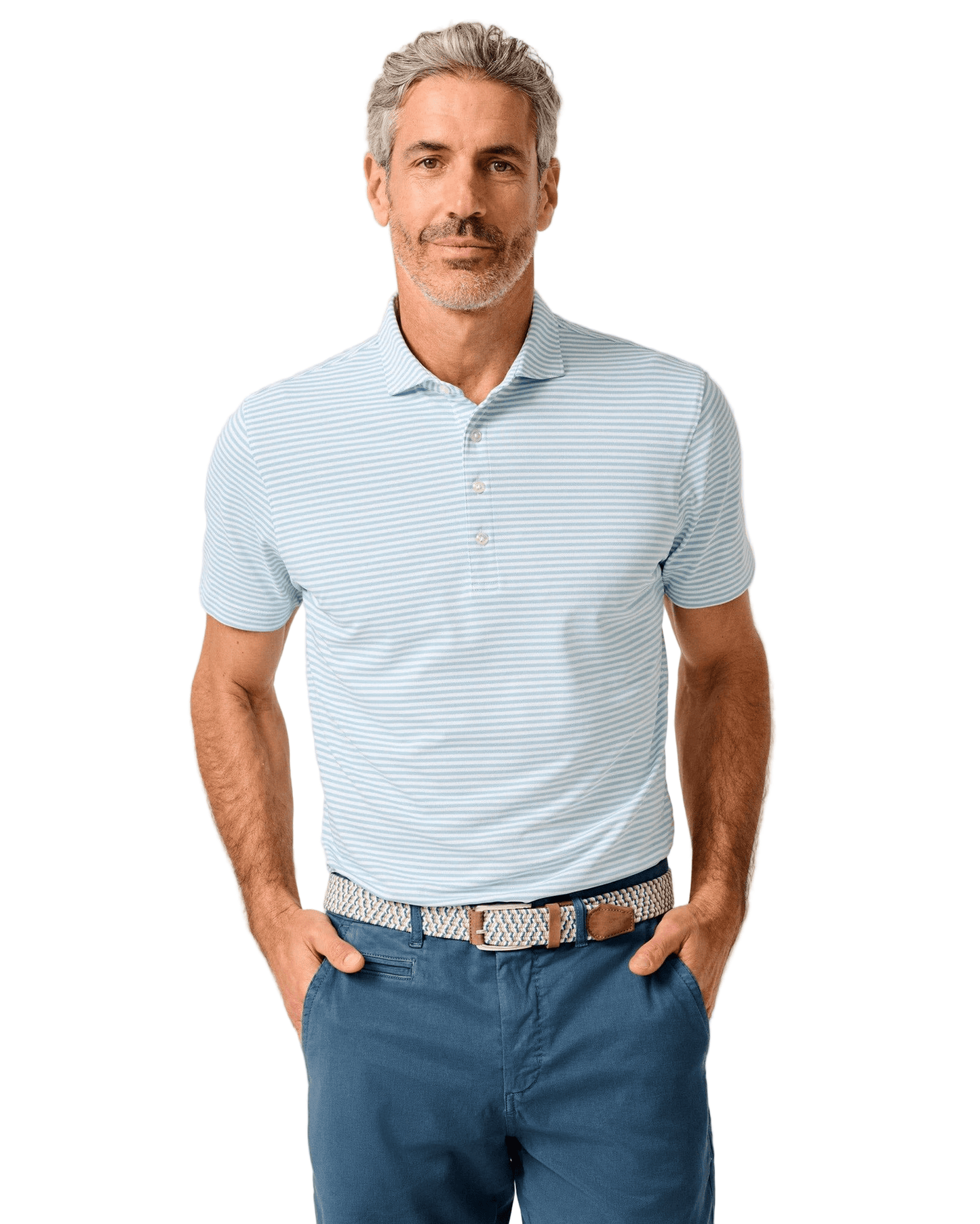 Johnnie-O Polos Johnnie-O - Stetson Stripe Performance Mesh Polo