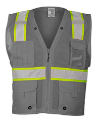Kishigo Outerwear S/M / Grey/Lime Kishigo - EV Series® Enhanced Visibility Multi-Pocket Mesh Vest