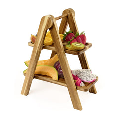 La Cuisine Accessories One Size / Wood La Cuisine - 2-Tier Serving Tray