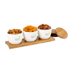 La Cuisine Accessories One Size / Wood La Cuisine - Appetizer Trio Tray