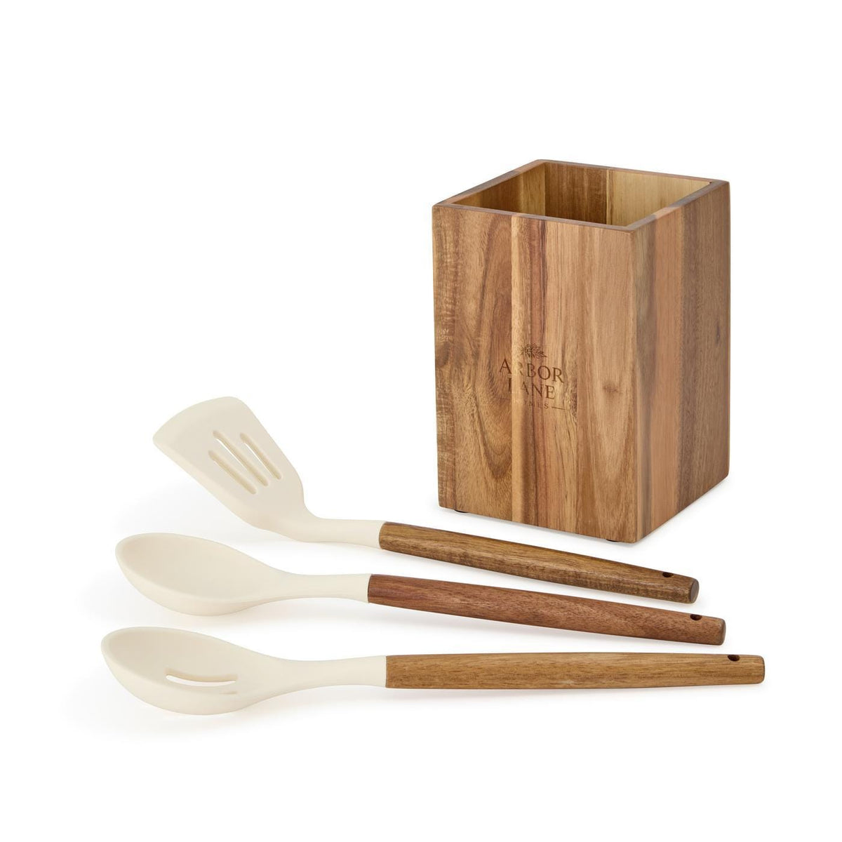 La Cuisine Home & Office One Size / Wood La Cuisine - Kitchen Canister with Utensils