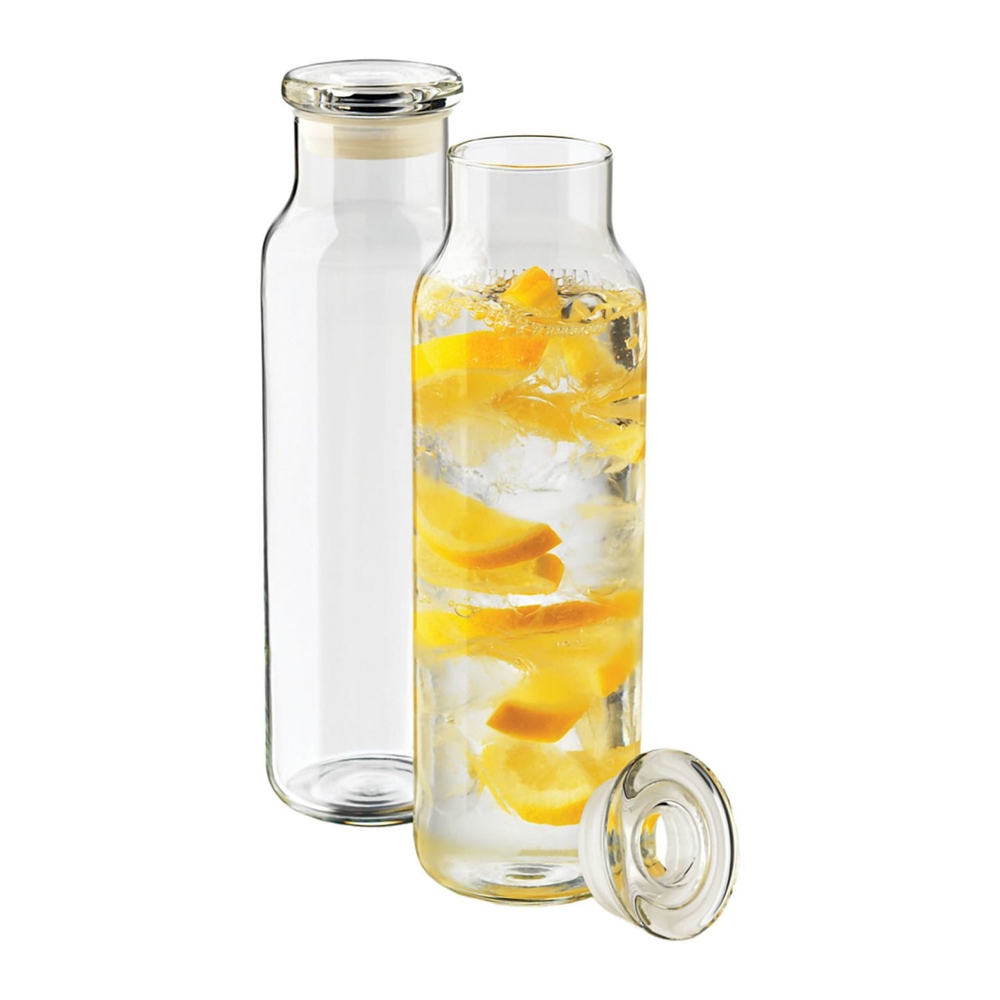 Libbey Glass Drinkware One Size / Clear Libbey Glass - 24oz Glass Water Bottle w/ Press-On Lid