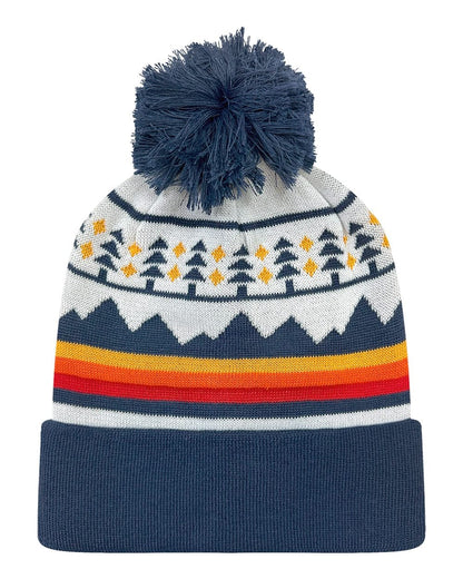 LOCALE Headwear One Size / Trees & Peaks/Navy LOCALE - Trees Grand Recylced Beanie