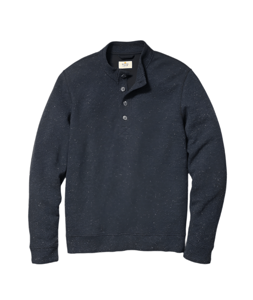 Marine Layer Layering S / Dark Herringbone Marine Layer - Men's Pacifica Stretch Twill Pullover