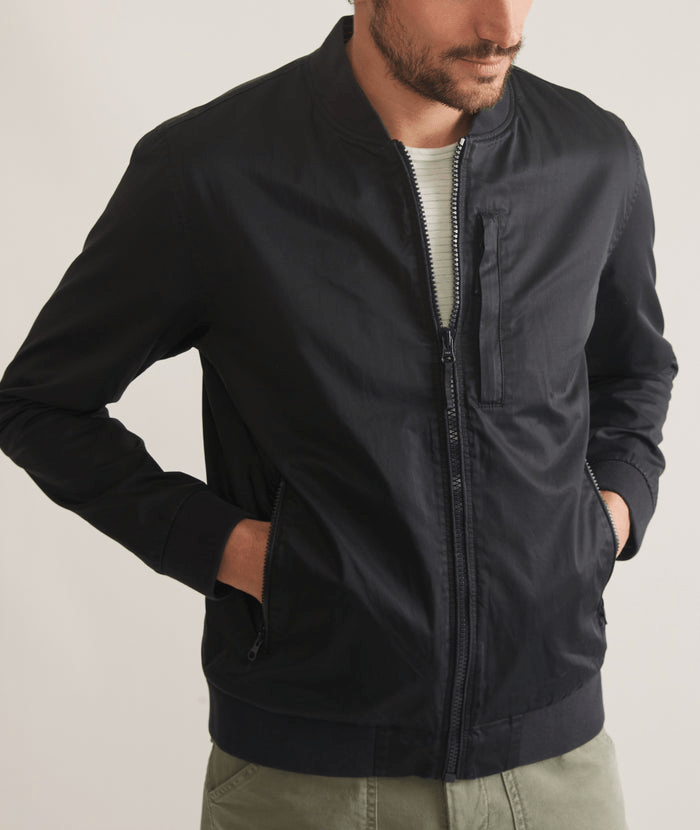 Marine Layer Outerwear Marine Layer - Men's Rossland Wax Canvas Bomber Jacket