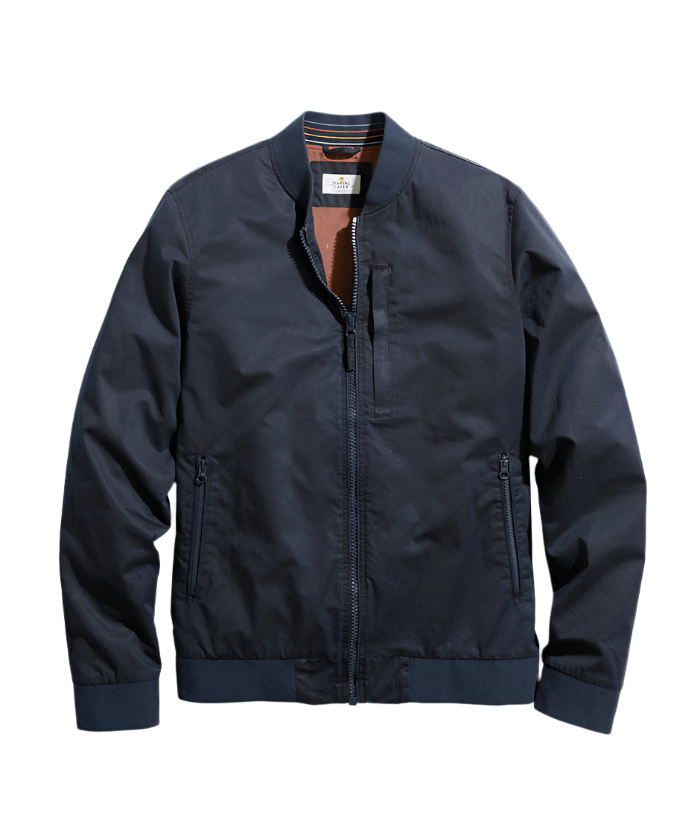 Marine Layer Outerwear S / Blue Black Marine Layer - Men's Rossland Wax Canvas Bomber Jacket