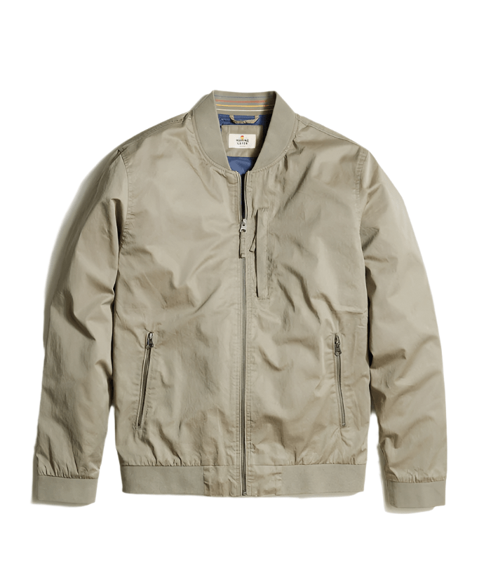 Marine Layer Outerwear S / Vetiver Marine Layer - Men's Rossland Wax Canvas Bomber Jacket