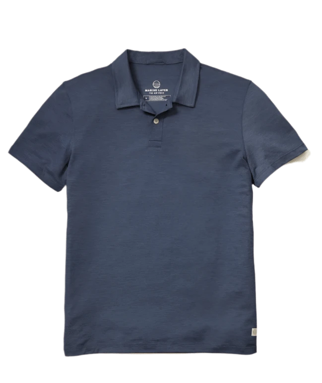 Marine Layer Polos XS / Navy Marine Layer - Men's Re-Spun Air Polo