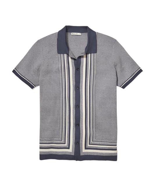 Marine Layer Sweaters S / India Ink/Oatmeal Marine Layer - Men's Ethan Sweater Button-Down