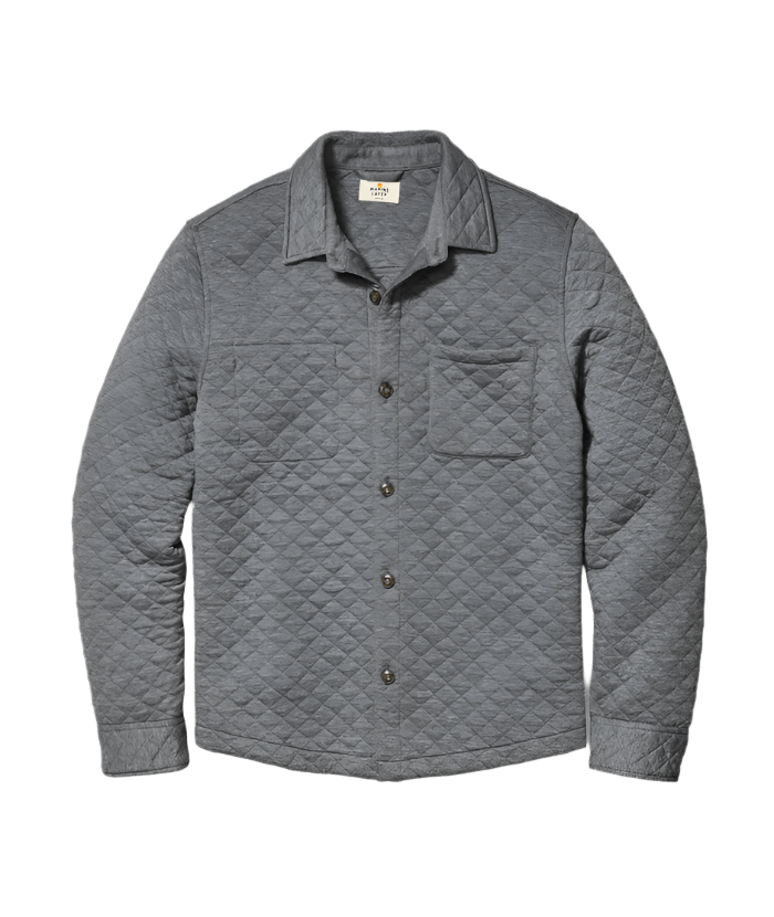 Marine Layer Sweatshirts S / Dark Heather Grey Marine Layer - Men's Corbet Quilted Overshirt