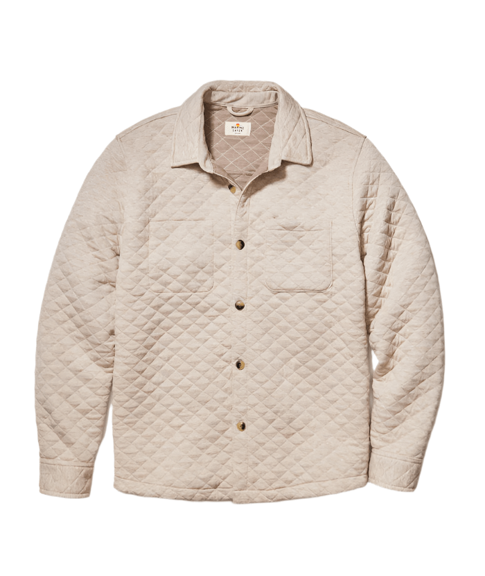 Marine Layer Sweatshirts S / Dark Oatmeal Marine Layer - Men's Corbet Quilted Overshirt