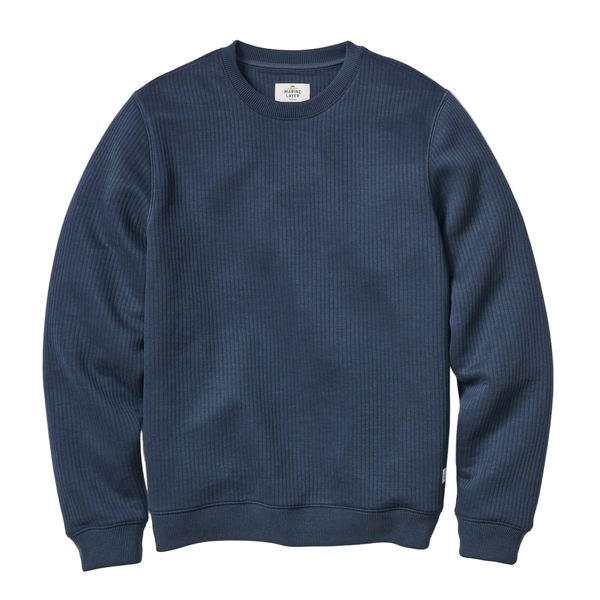 Marine Layer Sweatshirts S / Navy Marine Layer - Corbet Quilted Crewneck