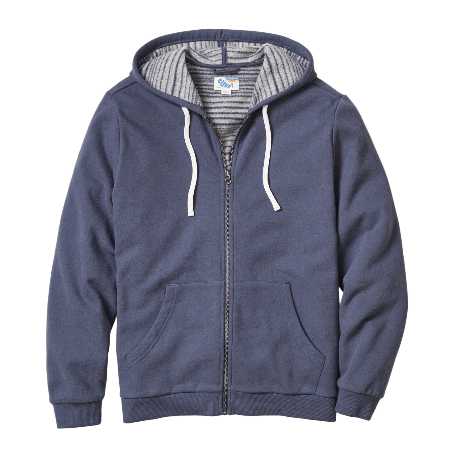 Marine Layer Sweatshirts S / Navy Marine Layer - Men's Stripe Cloud 9 Full-Zip Hoodie