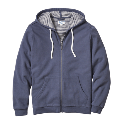Marine Layer Sweatshirts S / Navy Marine Layer - Men's Stripe Cloud 9 Full-Zip Hoodie