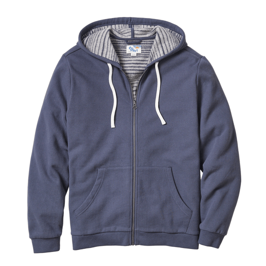 Marine Layer Sweatshirts S / Navy Marine Layer - Men's Stripe Cloud 9 Full-Zip Hoodie