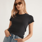 Marine Layer T-Shirts XS / Faded Black Marine Layer - Women's Lexi Rib Sun-In Crew Tee