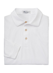 Peter Millar - Men's Performance Long-Sleeve Jersey Polo - White