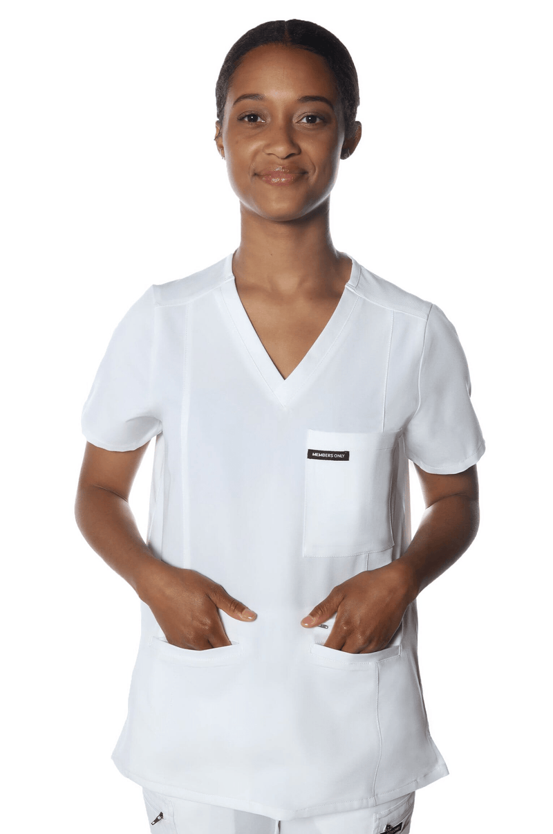 売れ筋商品|||メンバーズオンリー カットソー トップス レディース Women's Palermo 4-Pocket Scrub Top Ceil blue Members Only - Women's Palermo 4-Pocket Scrub Top