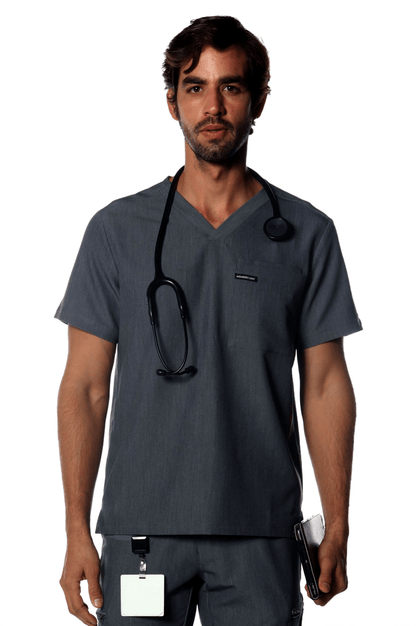 Members Only Scrubs XS / Graphite Members Only - Men's Brighton 3-Pocket Scrub Top