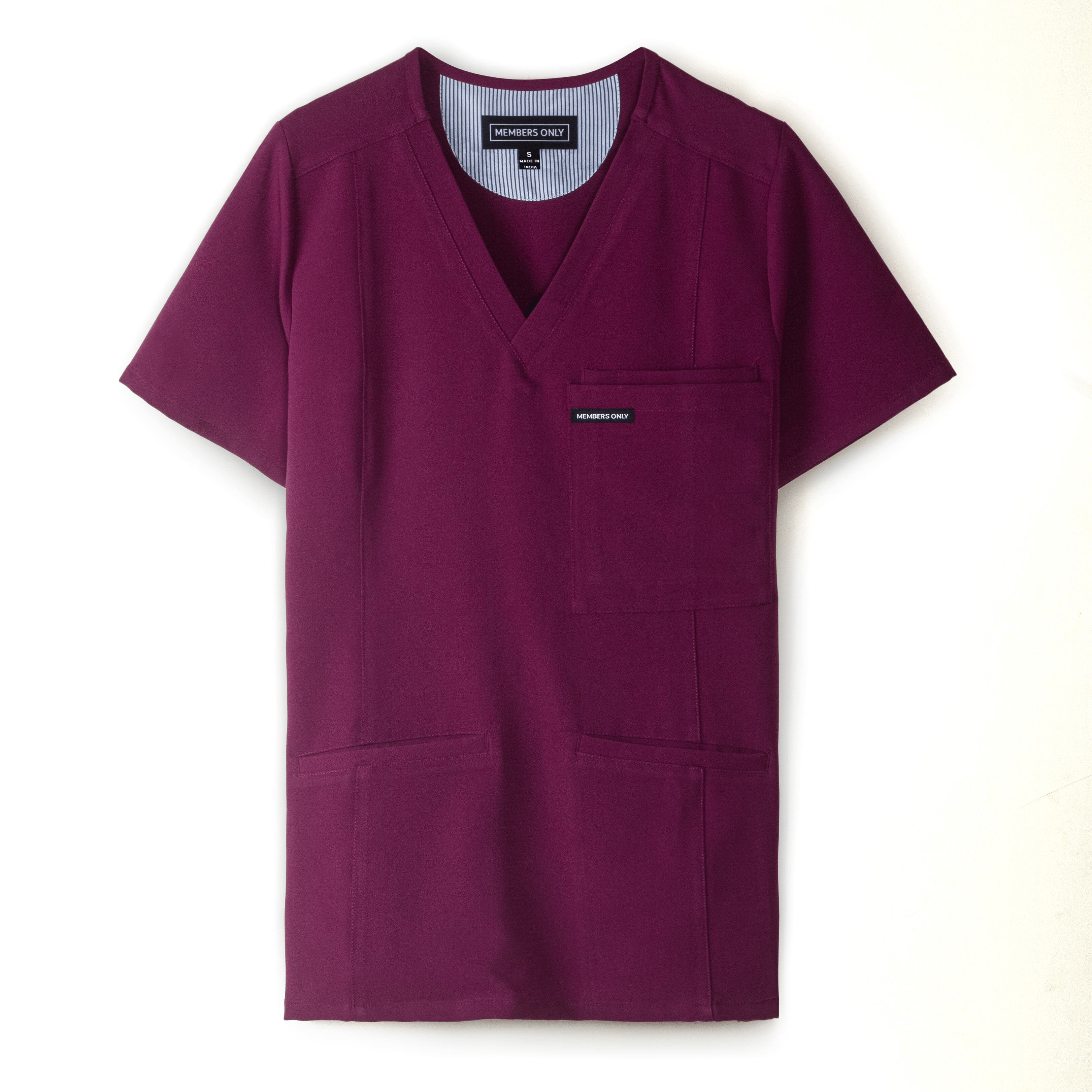Members Only Scrubs XS / Wine Members Only - Women's Siena 5-Pocket Scrub Top