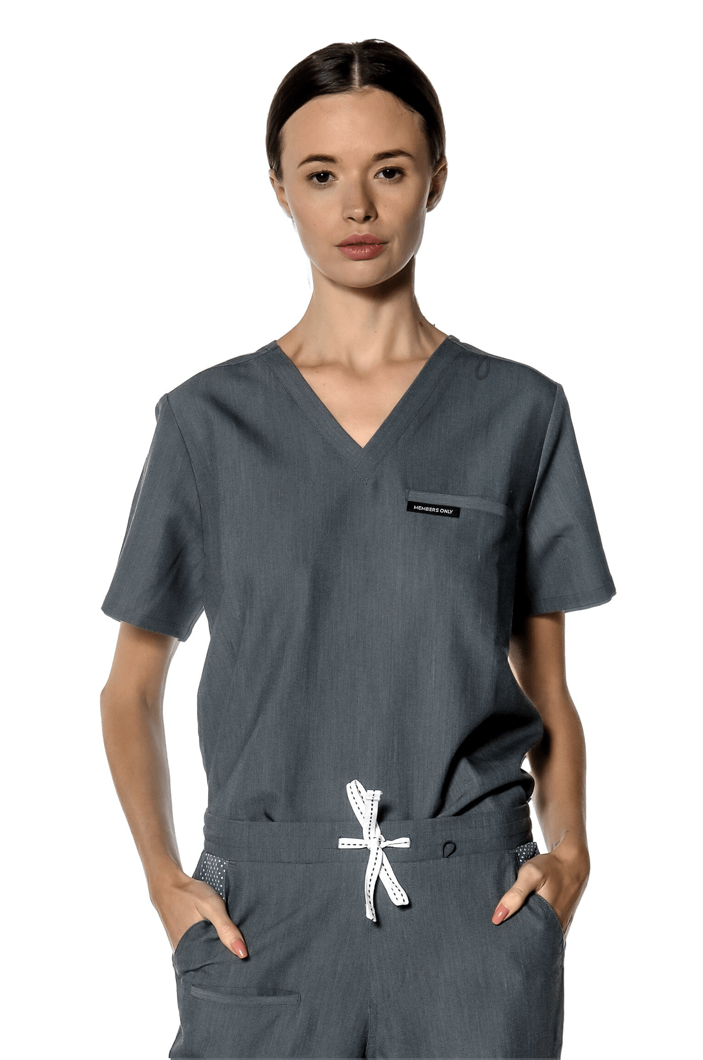Members Only Scrubs XXS / Graphite Members Only - Women's Bari 1-Pocket Scrub Top