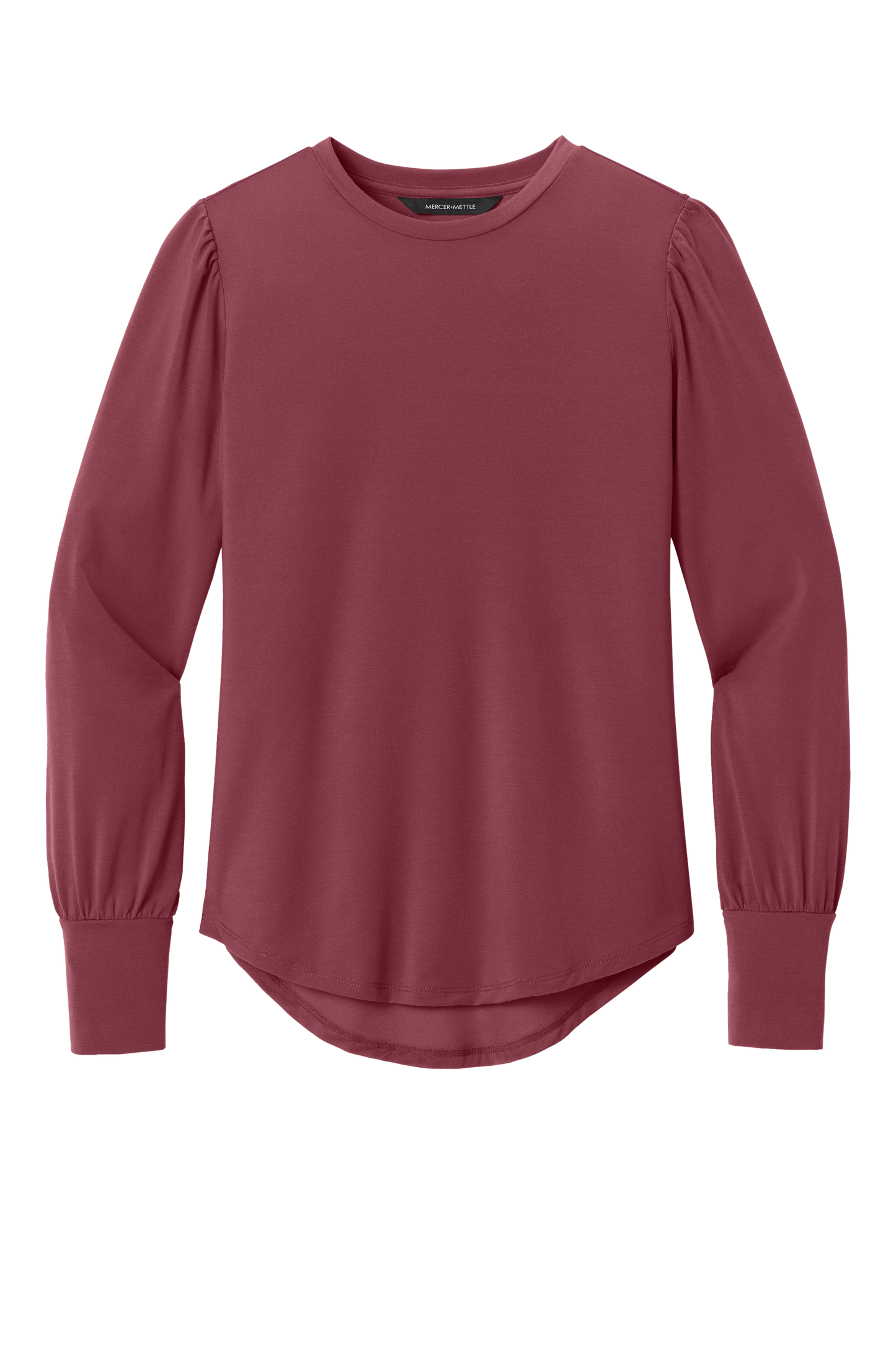 Mercer+Mettle Knit Top XS / Rosewood Mercer+Mettle - Women's Stretch Jersey Long Sleeve Blouson Top