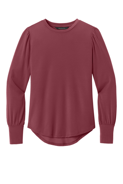 Mercer+Mettle Knit Top XS / Rosewood Mercer+Mettle - Women's Stretch Jersey Long Sleeve Blouson Top