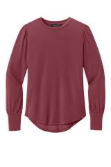 Mercer+Mettle Knit Top XS / Rosewood Mercer+Mettle - Women's Stretch Jersey Long Sleeve Blouson Top