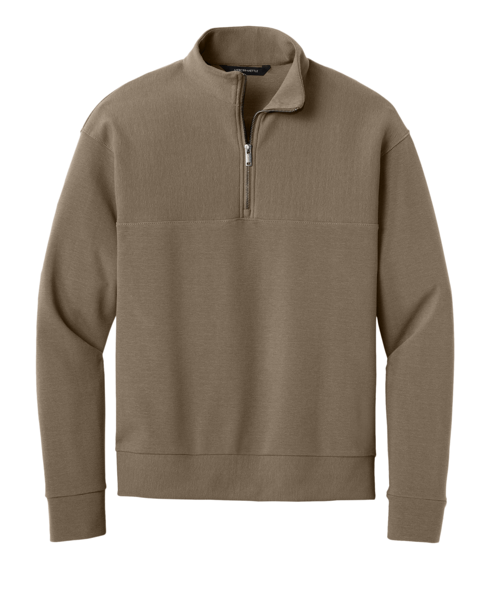 Mercer+Mettle Layering XS / Warm Taupe Mercer+Mettle - Men's Linear Texture 1/4-Zip