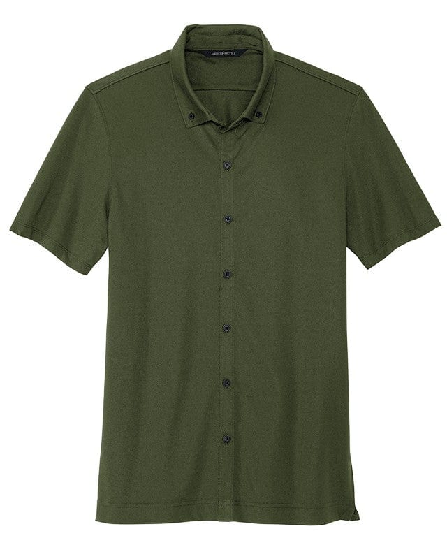 Mercer+Mettle Polos XS / Townsend Green Mercer+Mettle - Men's Stretch Pique Full-Button Polo