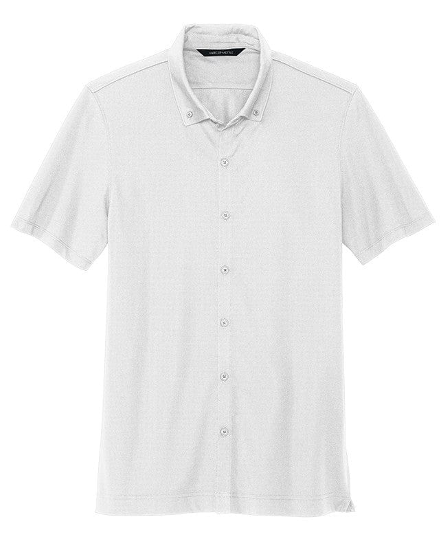 Mercer+Mettle Polos XS / White Mercer+Mettle - Men's Stretch Pique Full-Button Polo