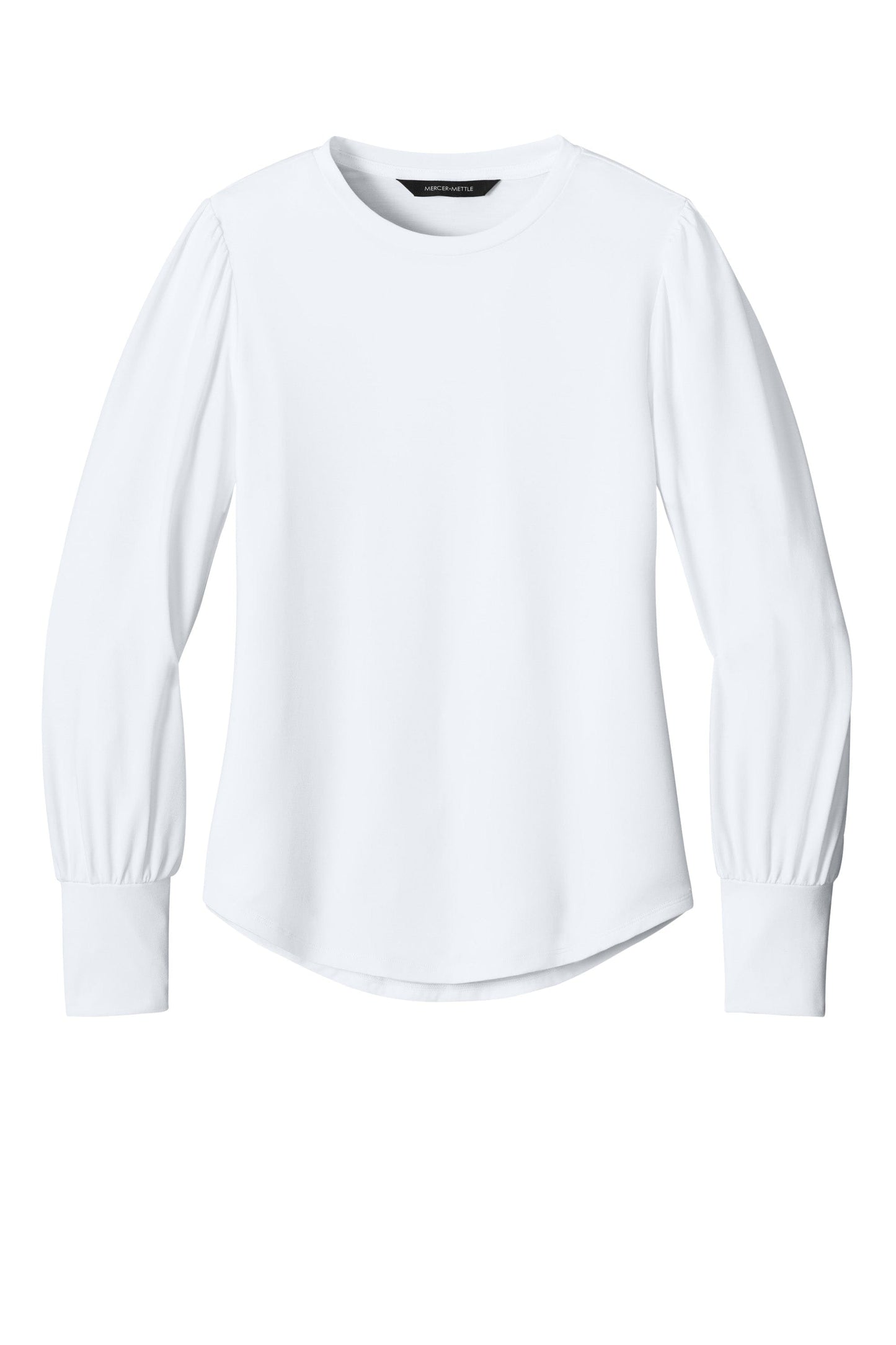 Mercer+Mettle Specialty Knits XS / White Mercer+Mettle - Women's Stretch Jersey Long Sleeve Blouson Top