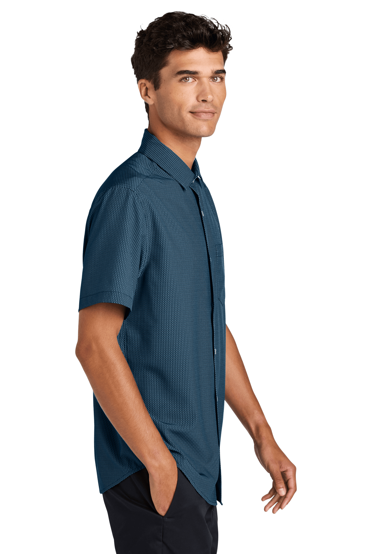 Mercer+Mettle Woven Shirts Mercer+Mettle - Men's Short Sleeve Patterned UV Capital Tech Shirt