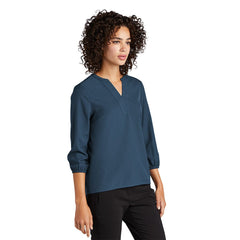 Mercer+Mettle Woven Shirts Mercer+Mettle - Women's Stretch Crepe 3/4-Sleeve Blouse
