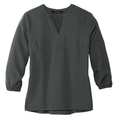 Mercer+Mettle Woven Shirts XS / Anchor Grey Mercer+Mettle - Women's Stretch Crepe 3/4-Sleeve Blouse