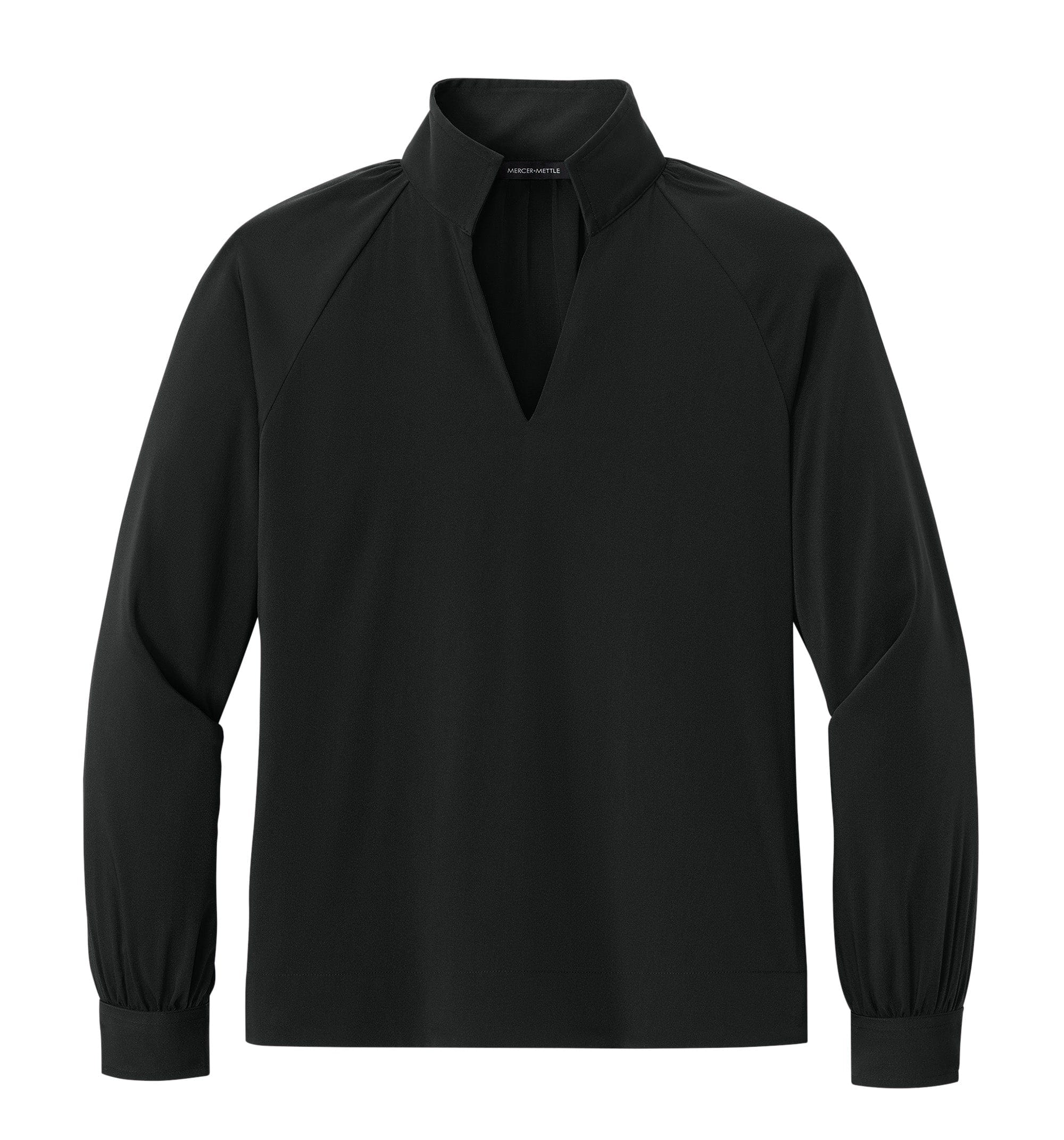 Mercer+Mettle Woven Shirts XS / Deep Black Mercer+Mettle - Women’s Long Sleeve Buttery Soft Popover Blouse