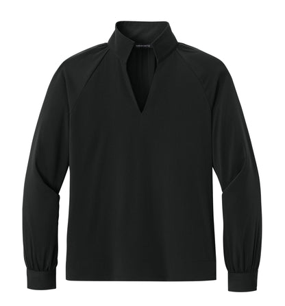 Mercer+Mettle Woven Shirts XS / Deep Black Mercer+Mettle - Women’s Long Sleeve Buttery Soft Popover Blouse