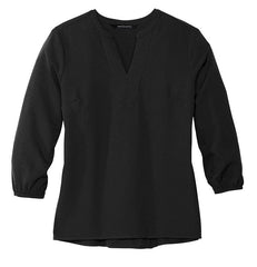 Mercer+Mettle Woven Shirts XS / Deep Black Mercer+Mettle - Women's Stretch Crepe 3/4-Sleeve Blouse
